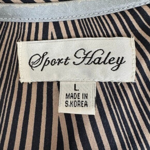 Sport Haley Black Tan Sun Protection Zip Collar Polo Long Sleeve Golf Shirt - Picture 6 of 8